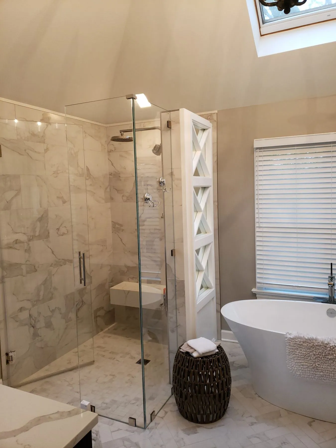 Main bathroom with a freestanding tub